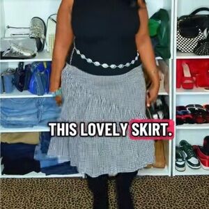 Black and White layered gingham skirt sz 14